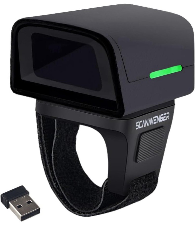 1D 2D QR Ring Barcode Scanner – Wearable Mini Bluetooth Wireless Finger Reader