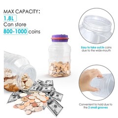 Large Piggy Bank for Adults , Digital Coin Counting Bank with LCD Counter, 1….