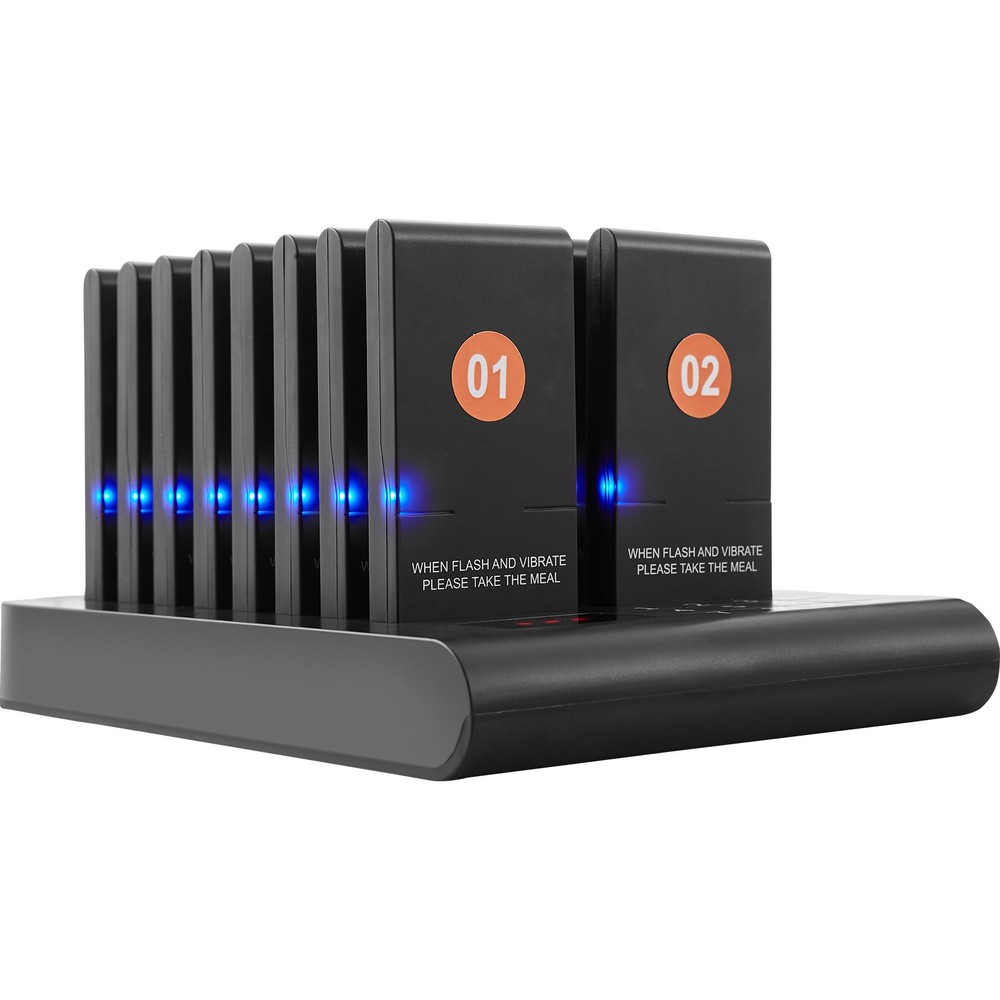 Uimoso Wireless Paging System with 16 Coasters for Restaurant Guest Queue