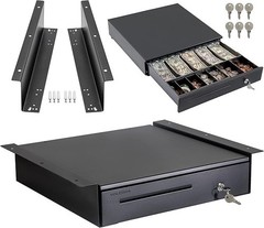 16″ Cash Register Drawer Under Counter Mounting Bracket 5 Bill 6 Coin Cash Tray