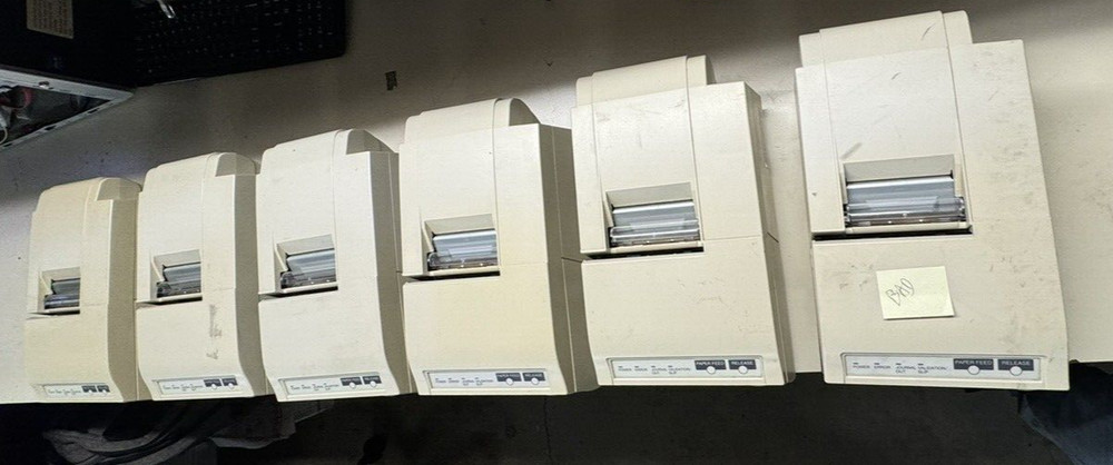 Lot of 6 Epson TM-U375 M63UA Dot Matrix POS Receipt Printer, For Parts or Repair