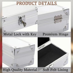 Lockable Cash Box Aluminium Alloy Money Box for Cash Money Storage Box Cash Box
