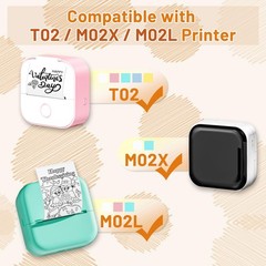 T02 Pink/Yellow/Blue Thermal Paper Non-Adhesive Color Paper Printer Paper Com…