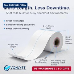 Thermal Receipt Paper Rolls for Dejavoo Z8 Z9 Z11 P1 P3 P8 QD1 QD2 QD4 QD5 – 2 1