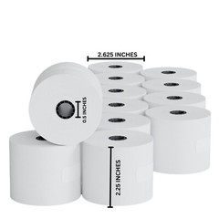 Upgrade UPG3001B Adding Machine Rolls, 2-1/4” x 150 ft, Lint-Free, 12-Pack, USA