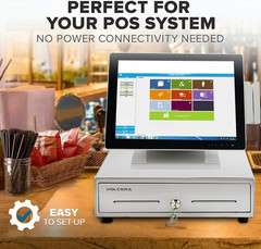 16″ Heavy Duty Cash Register Drawer for POS with Key Lock & Removable Till