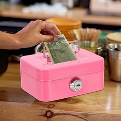 Mini Safe Box Cash Boxes Piggy Bank Mini Money Saving Boxes with Keys Black