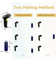 NADAMOO BUR3003 433MHz Wireless Barcode Scanner