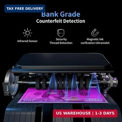 Aneken N60 Mixed Denomination Money Counter Machine, Value Counting, UV/MG/IR/DD