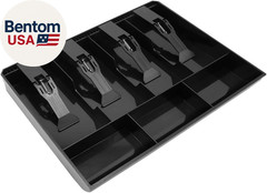 Cash Register Drawer Insert Tray with 4 Bill/3 Coin Compartments for Money Stora