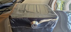 Jssmst Locking Medium Steel Cash Box with Money Tray, Lock Box, Black