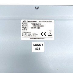 APG Vasario Cash Drawer VB320-BL1616 Lock #435 Ethernet Connect w/Keys Open Box