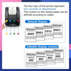 Take a Number Printer Ticket Thermal Printer Ticket Machine with 57Mm Receipt Ti