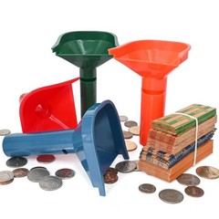 150 Assorted Flat Striped Coin Wrappers & 4 Coin Sorters Tubes, Color-Coded Coin
