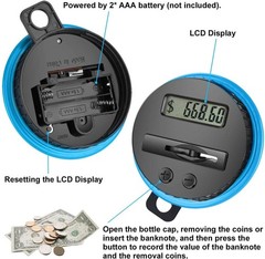 Large Piggy Banks for Adults, Digital Counting Money Jar, 1.8L Capacity Coin …