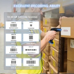 3 in 1 Bluetooth 2.4GHz Wireless Wired 1D 2D Barcode Scanner USB QR Code Reader