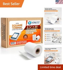 Square Terminal Paper Rolls 2 1/4″ x 55′ – BPA Free Thermal Receipt Paper for…