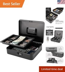 X-Large Cash Box with Sturdy Metal Construction – Combination Lock Included
