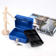 Mini Cash Box with Lock and Slot Small Cash Box with Money Tray Metal Piggy Bank