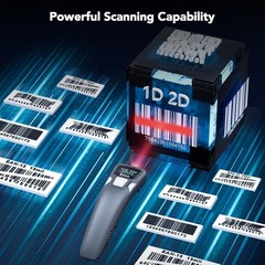 Eyoyo Bluetooth Barcode Scanner with Screen 1D&2D QR Code POS PC Wireless Reader