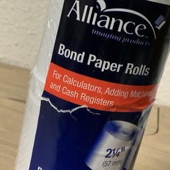 📀 Alliance Bond Paper Rolls Bright White (2 1/4” X 140’)-3 Rolls New *READ DESC