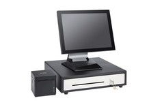 SAM4s 16 Inch POS Cash Drawer Black Metal Key Control Portable Cash Box