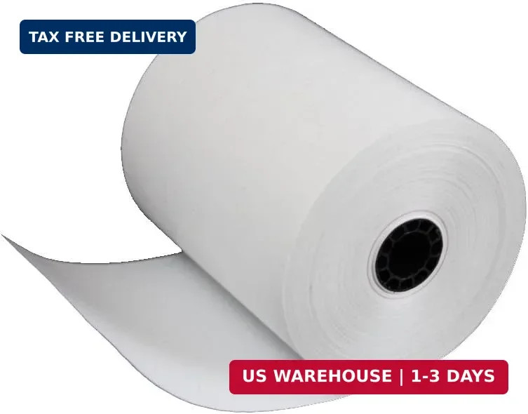 Thermal Paper Rolls 3 1/8 x 230 – American Made: [50/pack] BPA Free 48 GSM Solid