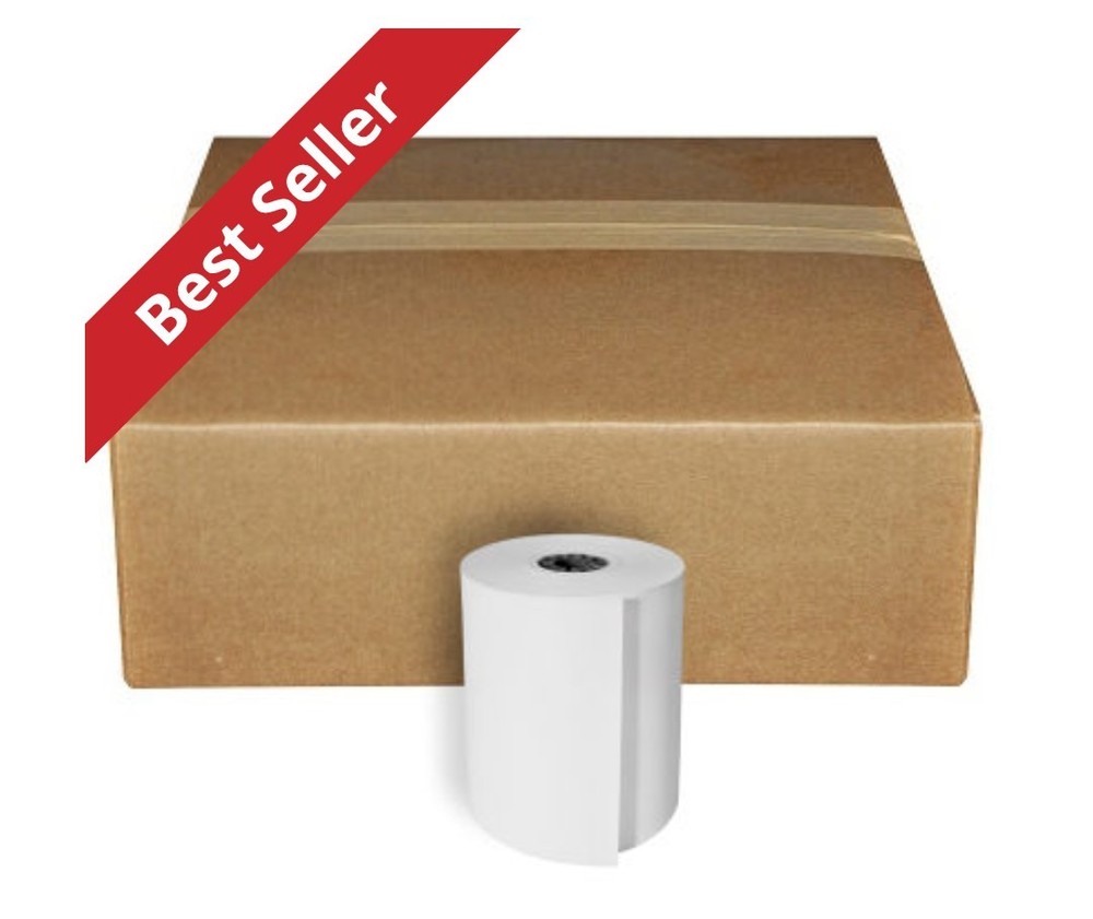 PosPaperRoll 3in x 150ft 1-Ply Bond Paper Roll 12 Count