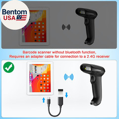 Wireless Barcode Scanner Versatile 2-In-1 (2.4Ghz Wireless+Usb 2.0 Wired) Handhe