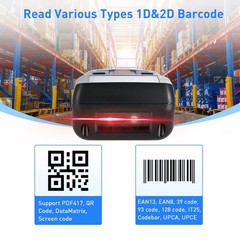JRHC Wireless Barcode Scanner, Portable Inventory Scanner 1D 2D&PDF417 Data