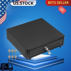 NEW Volcora Cash Register Drawer 13″ POS System 4 Bill 5 Coin Key-Lock Black