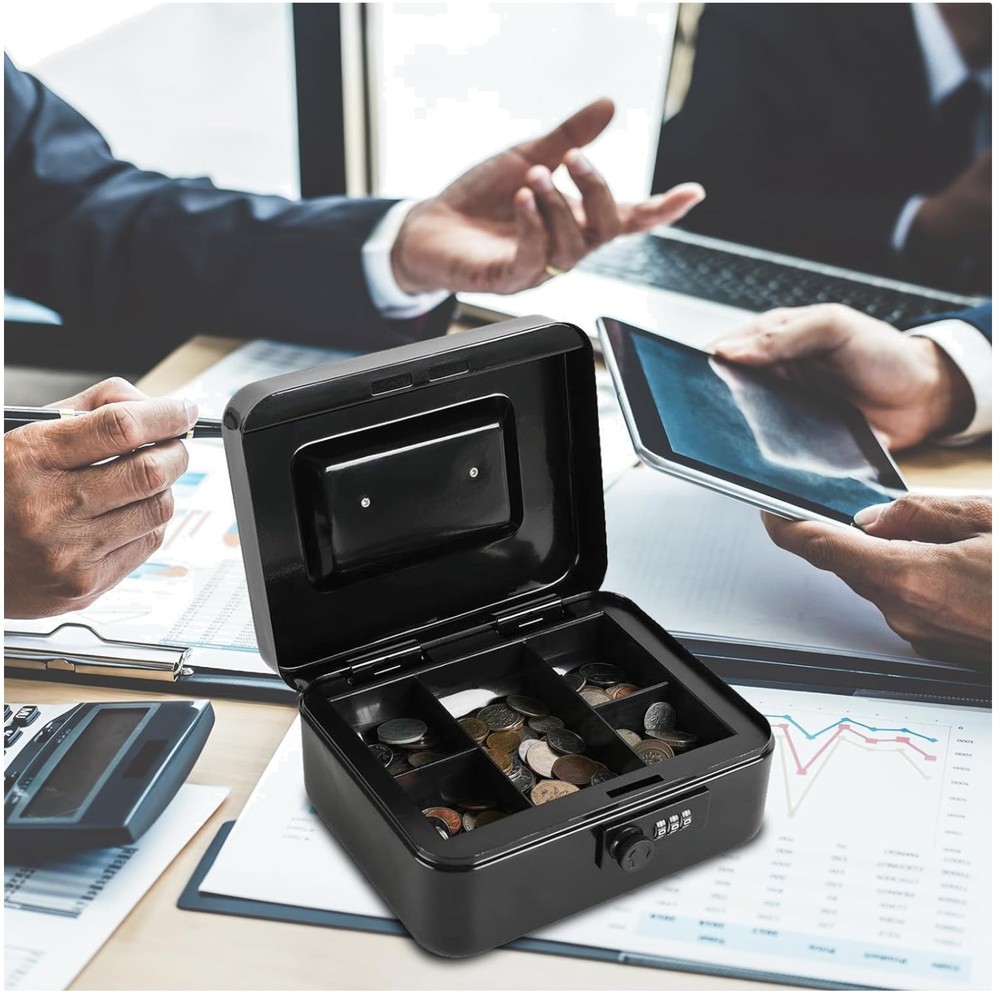 Durable Steel Cash Box with Combo Lock