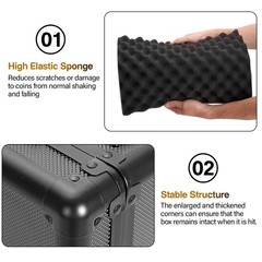 LOCKCURX Graded Coin Storage Box – Holds 120 NGC/PCGS Slabs, Medium, Black