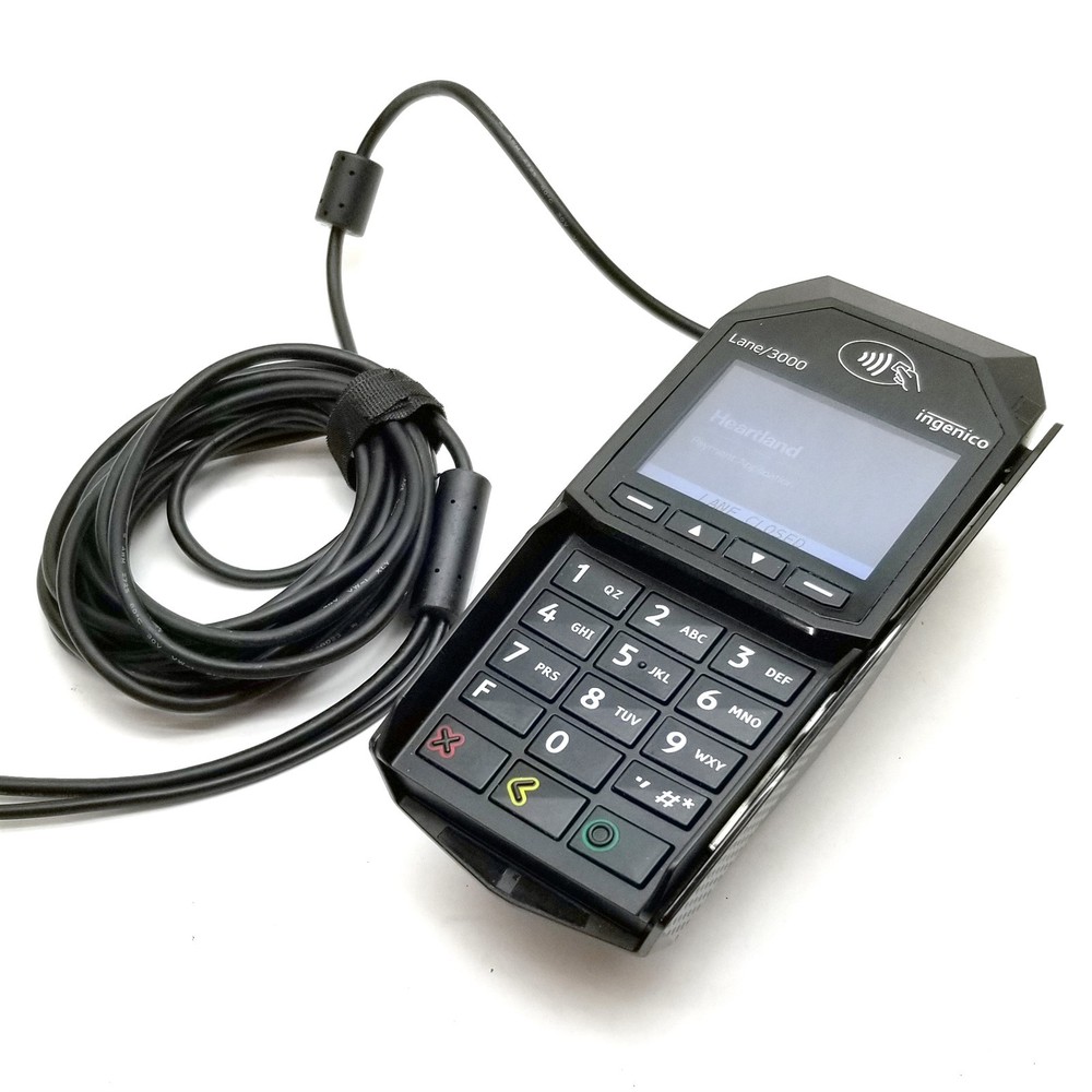 Ingenico Credit Card Terminal POS Lane 3000 NFC Chip w/Cable MRN30310702A Lot 4
