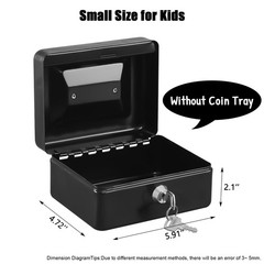 KYODOLED Cash Box with Key,Small Safe Lock Box with Portable Handle,Cash Draw…