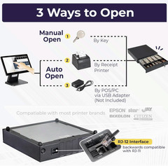 Cash Register Drawer for Point of Sale (POS) System, 5 Bill/7 Coin, 16″