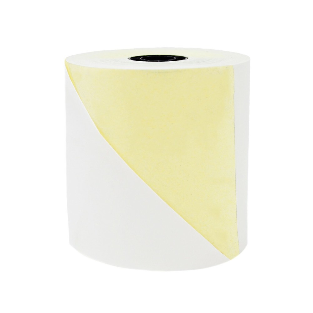 2 Ply Carbonless Receipt Rolls 3″ x 90′ 2-Ply White/Canary Kitchen Paper 25 Roll