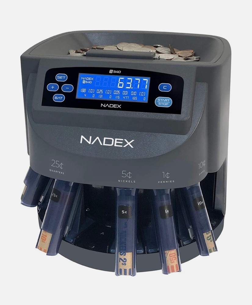 Nadex S540 Pro Coin Counter, Sorter, and Wrapper | Up to 300 Coins Per Min