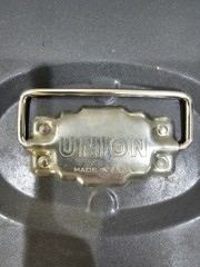 VINTAGE UNION CASH BOX UNION STEEL CHEST METAL GRAY WITH DRAWER