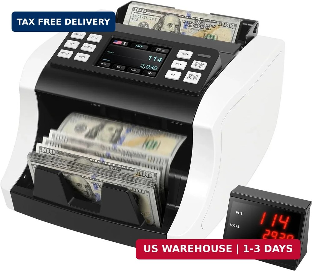 NUCOUN Mixed Denomination Money Counter Machine, Commercial Grade Bill Value Cou