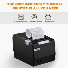 Compact 80mm Thermal Printer with USB & Ethernet – User-Friendly for Windows/Mac