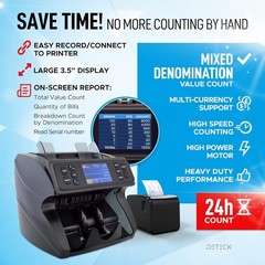 DETECK DT600 Bank Grade Money Counter Machine Mixed Denomination Value Counting