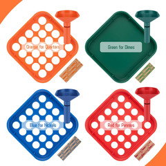 Coin Sorter Tray & Coin Sorter Tube – 4 Color Coded Coin Separator Trays and Coi