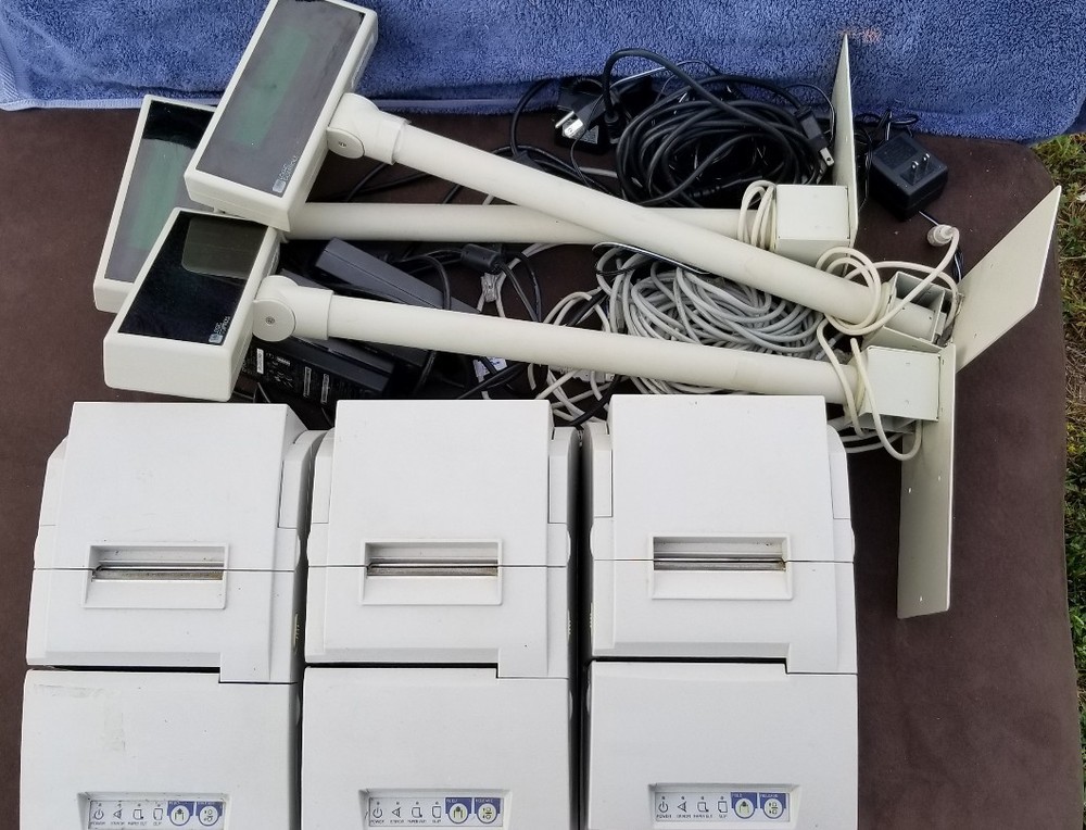 Lot of 3 Epson tm-h6000iip model M147C with checkout display