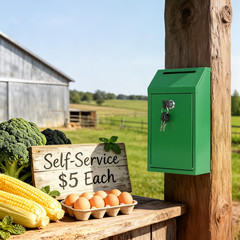 Sumerfnt Cash Box Wall Mount, Metal Money Drop Box with Lock and Slot, Money Col