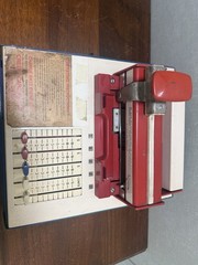 vintage manual credit card machine,”knuckle-buster,”