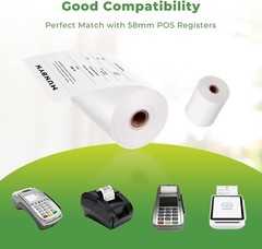 Smooth Finish 50 Rolls of 2 1/4″ x 85ft Thermal Paper for Convenient Printing