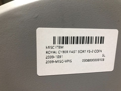 Royal Sovereign FS-2 Electric Fast Sort Coin Sorter 40Q 40N 50P 50D Capacity*