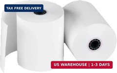 Thermal Paper Rolls 3 1/8 x 230 – American Made: [50/pack] BPA Free 48 GSM Solid