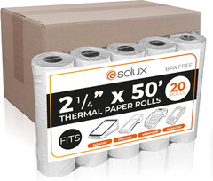 2 1/4 X 50 Thermal Paper Roll for Square Terminal, Clover Flex, Dejavoo Z8 Z9 Z1